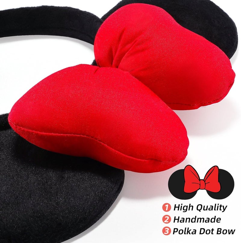 ODOCARE Store Handmade Mouse Ears Headband for Women and Ladies, Polka Dot Bow Minnie Ears Costume Accessories - Image 2